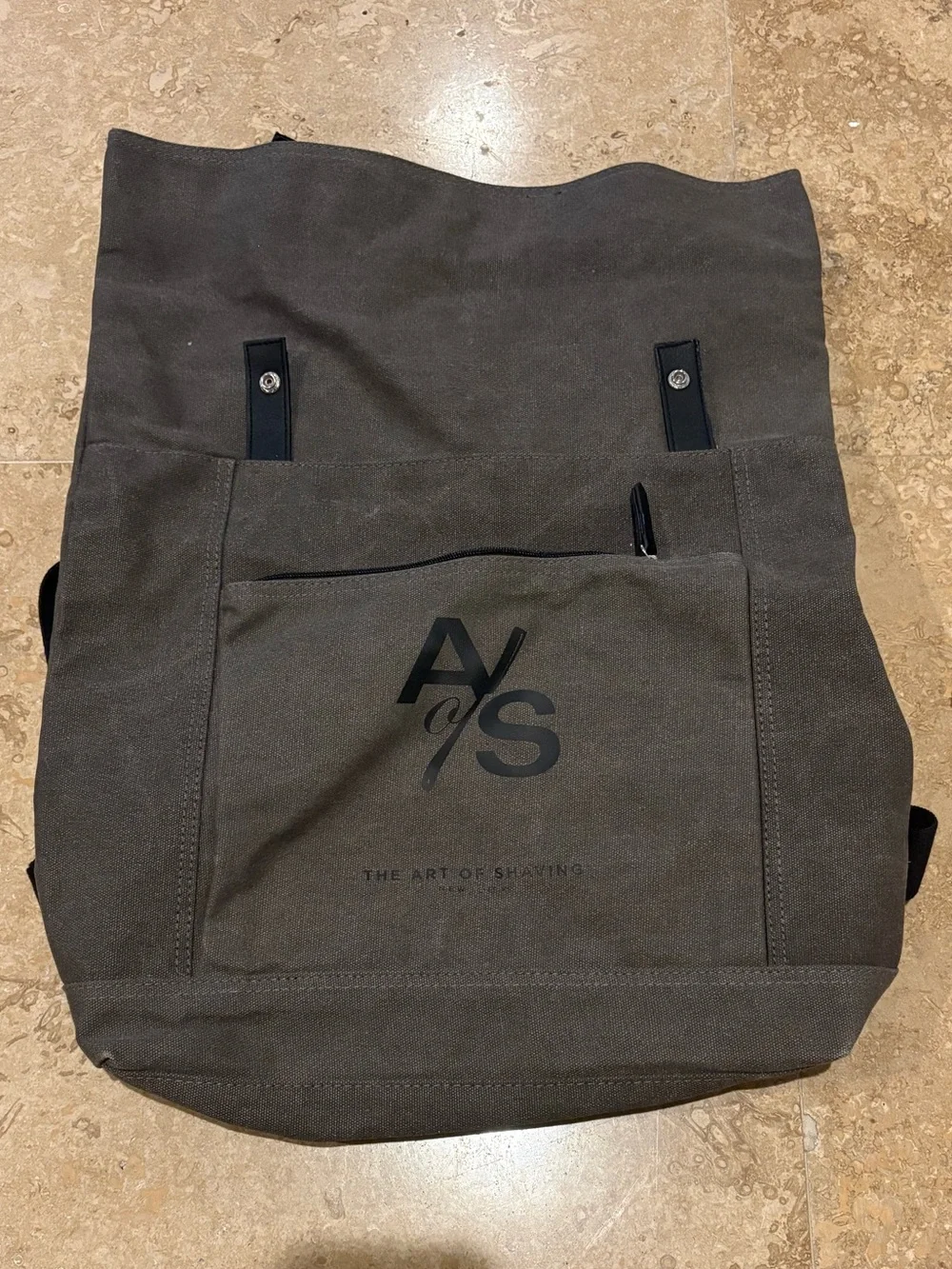 Canvas Roll-Top Backpack in Olive